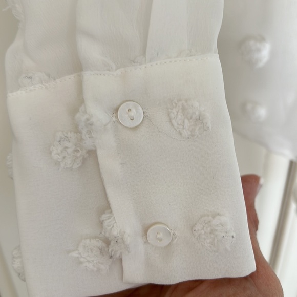ZARA Semi-Sheer White Blouse With Puffs sIze XS-runs big! - Picture 3 of 4